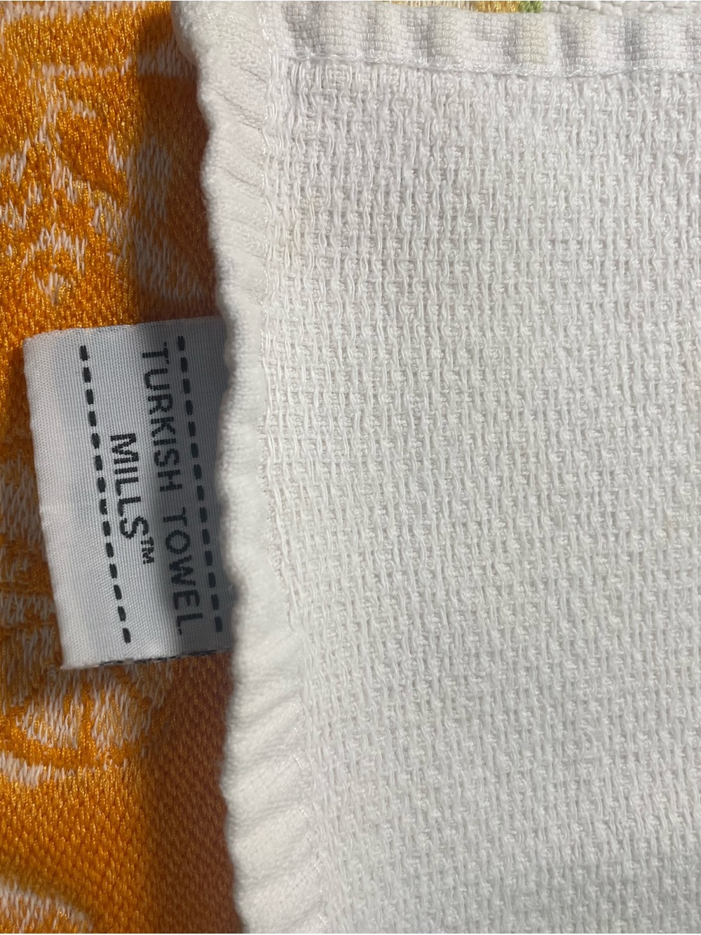 Vintage White Kitchen Towels with Embroidered Orange Citrus Border - Picture 9 of 10